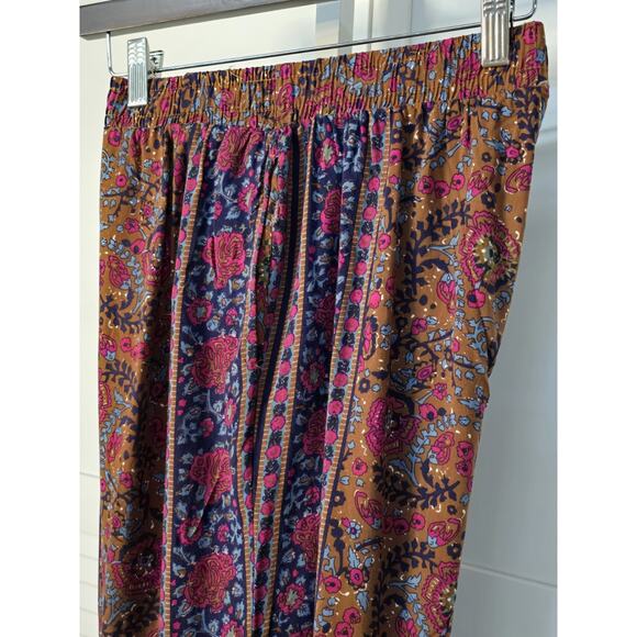 Haute Hippie Harem Pants Wide Leg Boho Elastic Waist Tie Cuff Size Large Pink Br - Picture 3 of 9